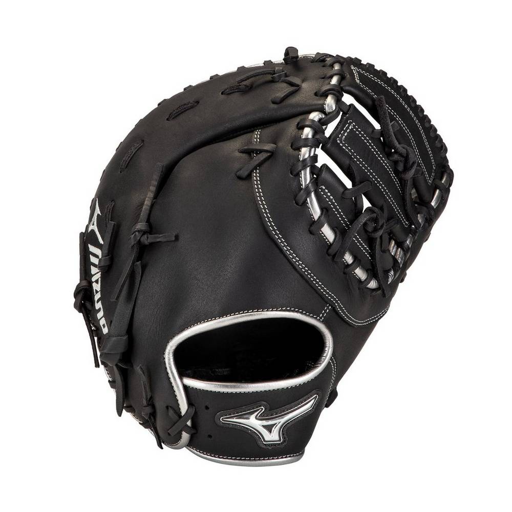 Mens Mizuno MVP Prime SE First Base 12.5" Baseball Catchers Mitt Black/Silver Philippines (PAFBQS827